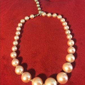 Fashion pink faux pearls